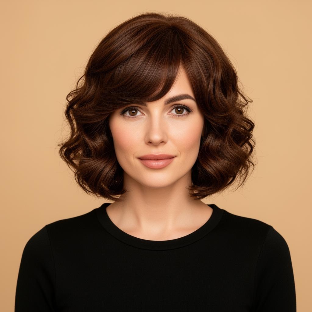 #164 · Shira Wigs — Brown Wavy Lace Top — 10–15" — Brown Wavy wig